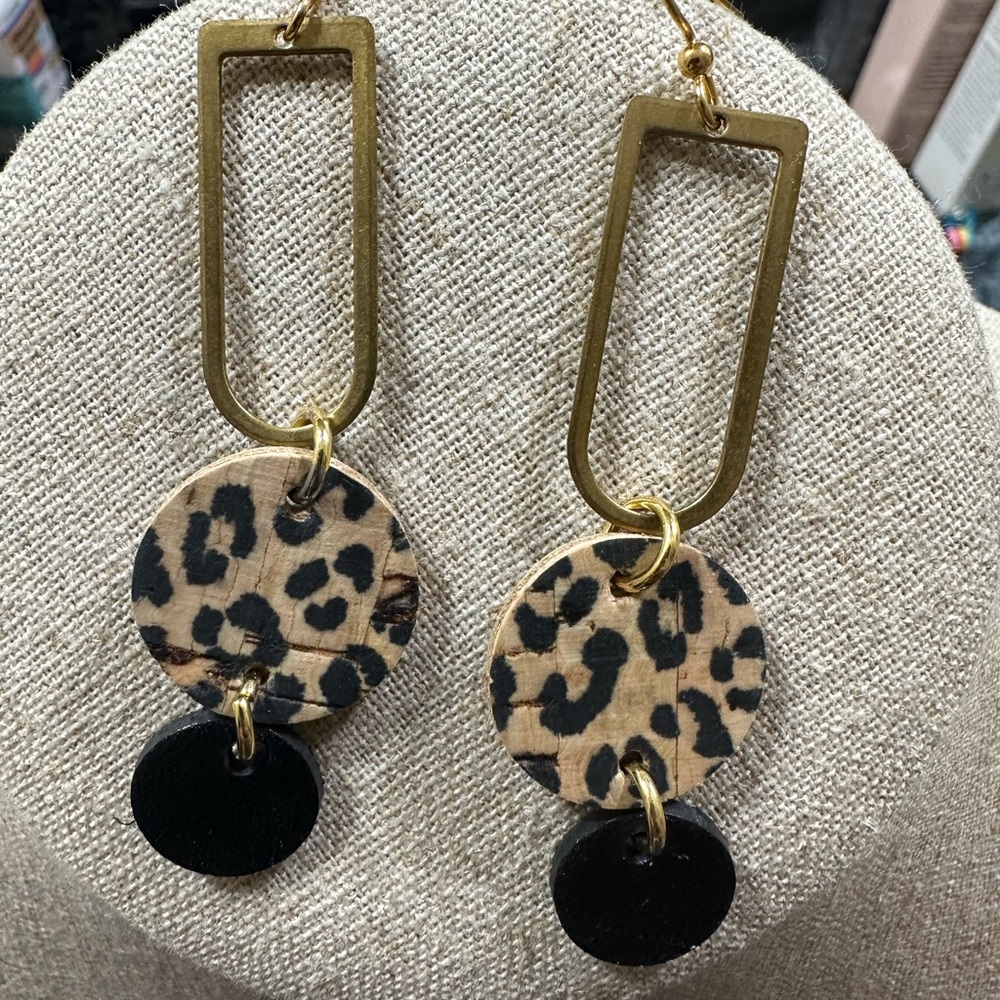 Gold animal print earrings